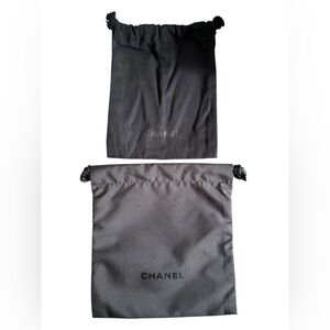 Chanel Black Drawstring Dust Bags Set of 2 – Authentic Accessory Storage Pouches